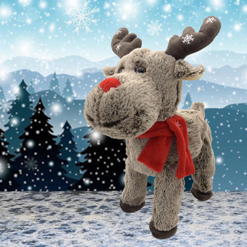 Rock And Roll Rider Dancing Christmas Reindeer - Singing & Walking and Dancing Reindeer